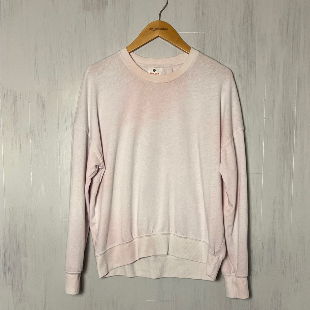 Sundry White‎ and Pink Tie-Dye Crew Neck Sweater Size M